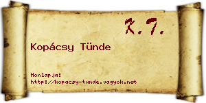 Kopácsy Tünde névjegykártya