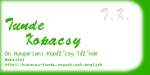 tunde kopacsy business card